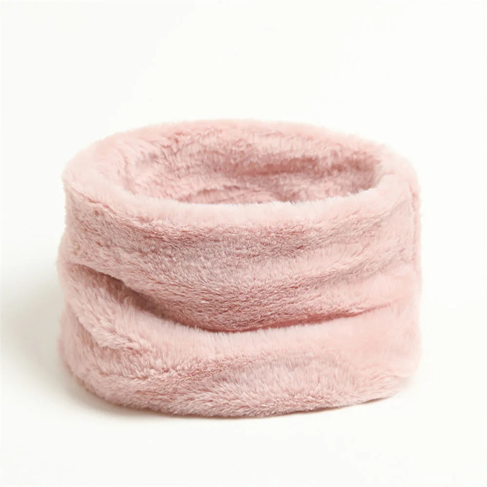 Cache cou doublé polaire Rose 22 x 18 cm