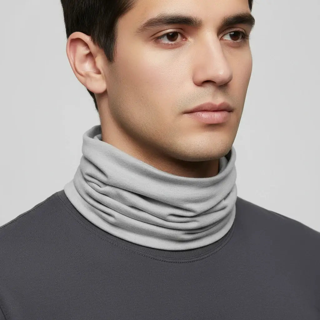 Cache cou gris pour homme Gris clair 22 x 44 cm