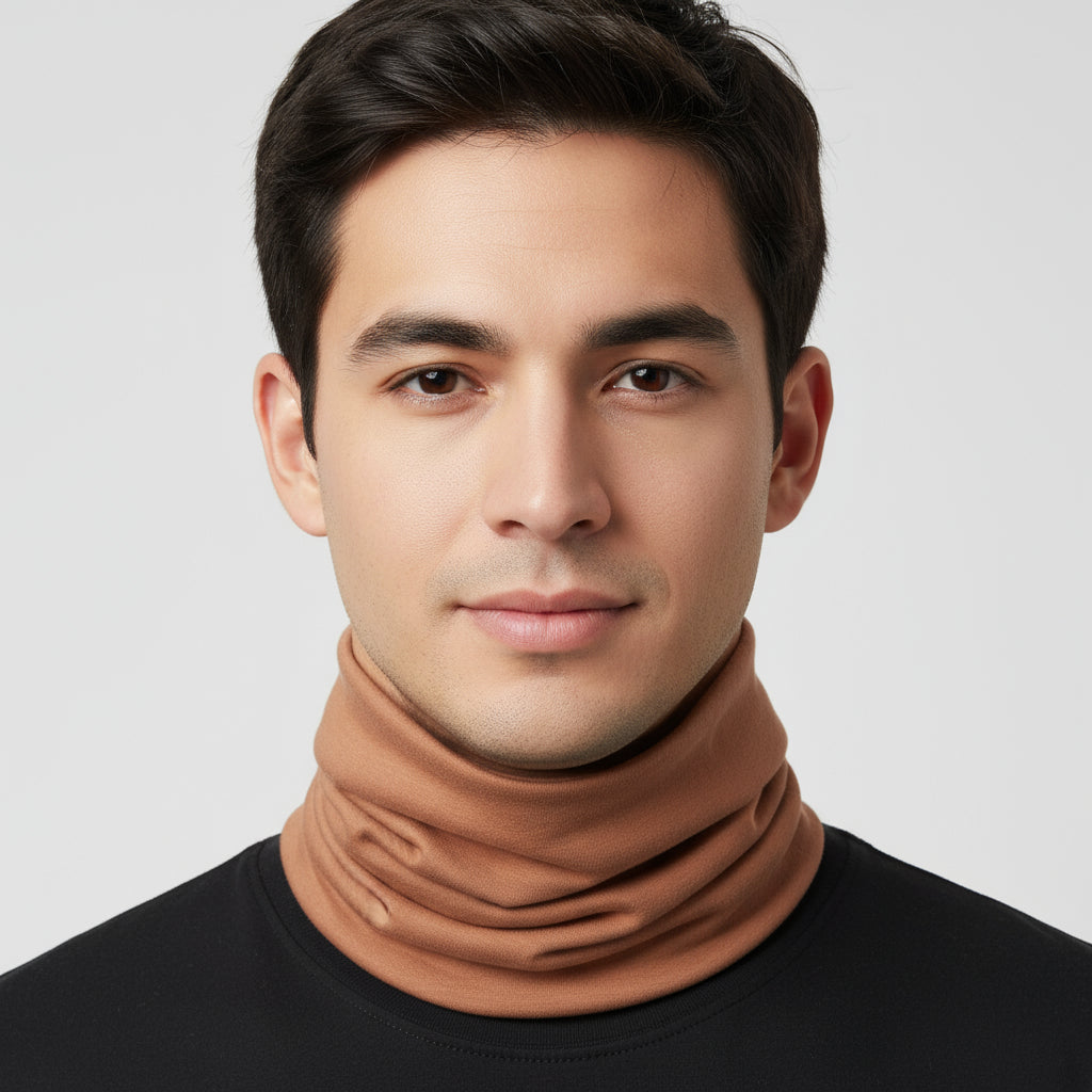 Cache cou marron Marron clair 22 x 44 cm