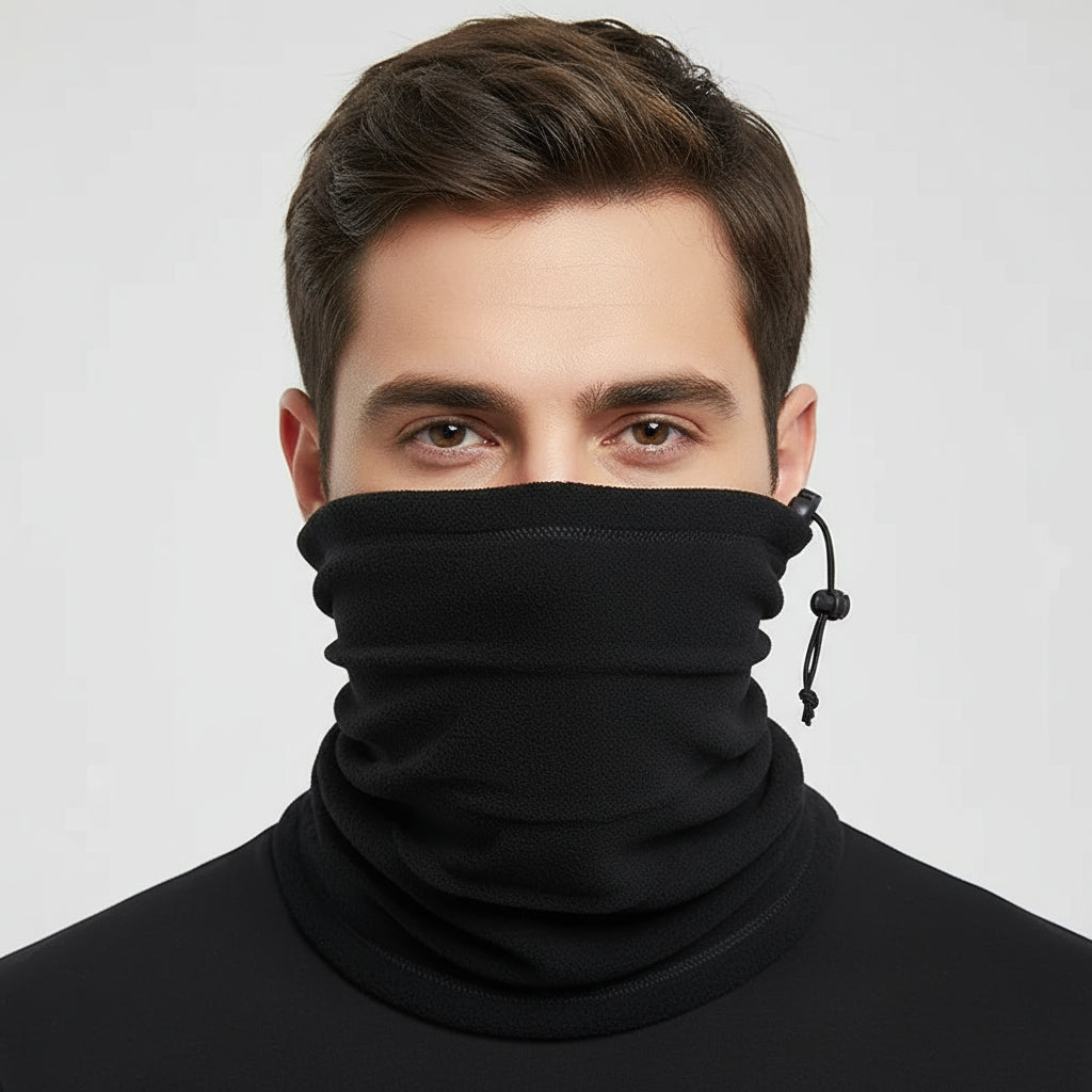 Cache cou ski mi polaire Bleu Marine 22 x 27 cm