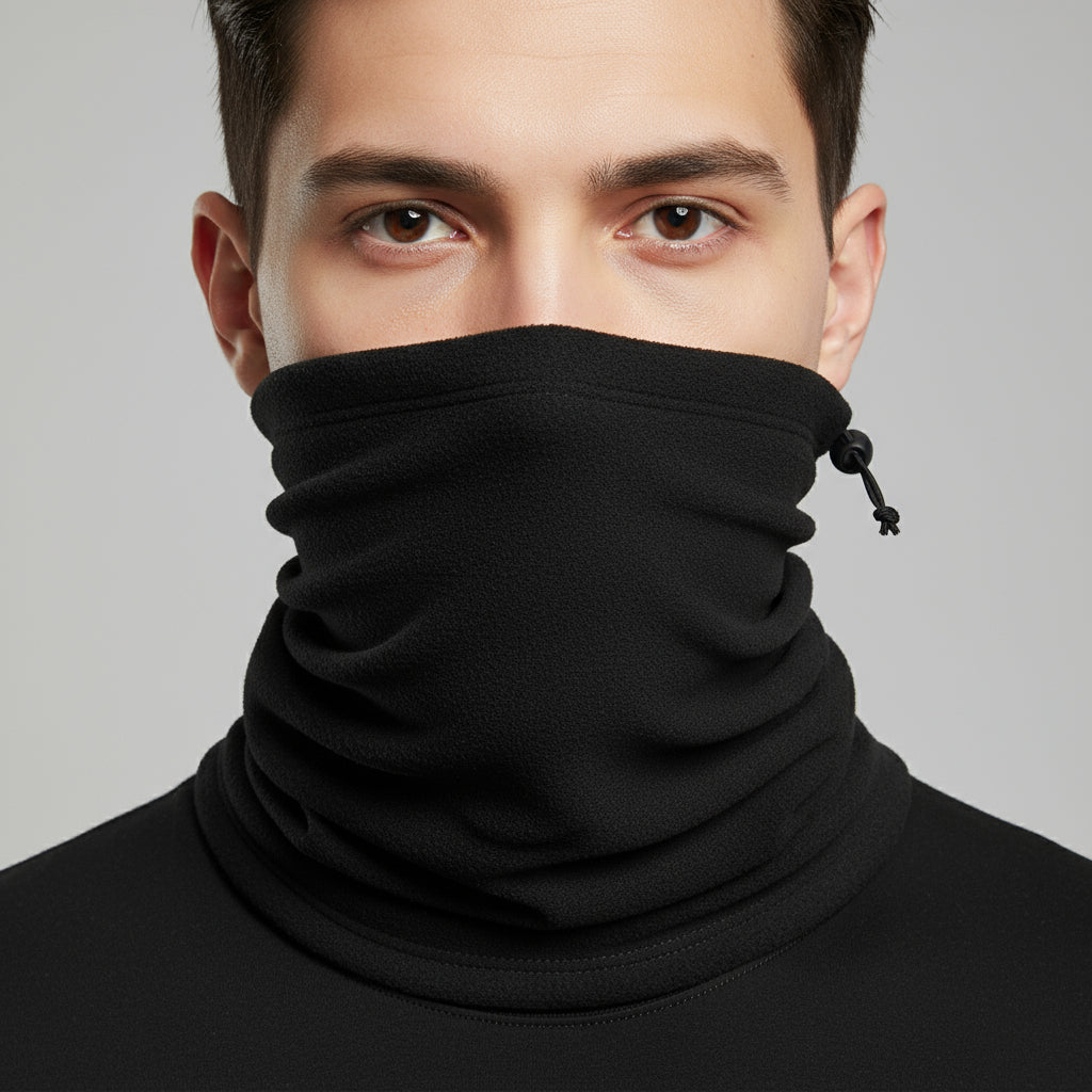Cache cou ski mi polaire Noir 22 x 27 cm