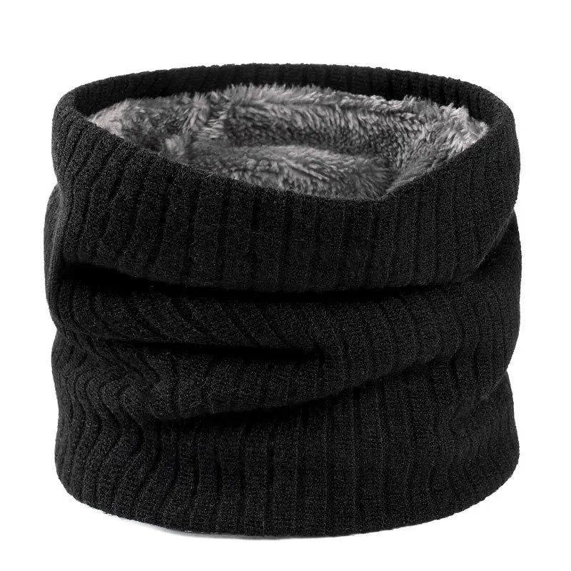 Cache cou noir avec fourrure